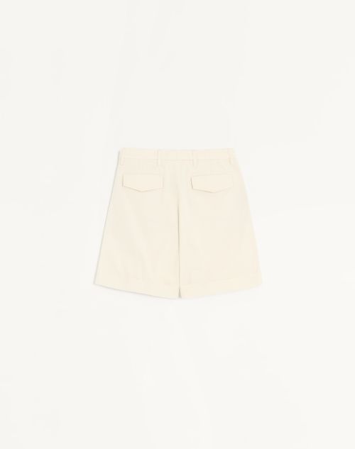 Valentino - Cuffed Denim Bermuda Shorts - Ecru - Man - Denim