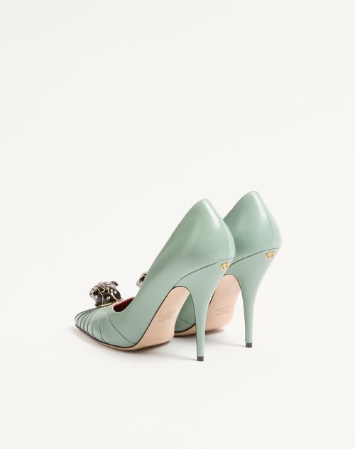 Valentino Garavani - Zapato Panthea De Cabritilla Con Tacón De 105 mm - Morning Dew - Mujer - Salones