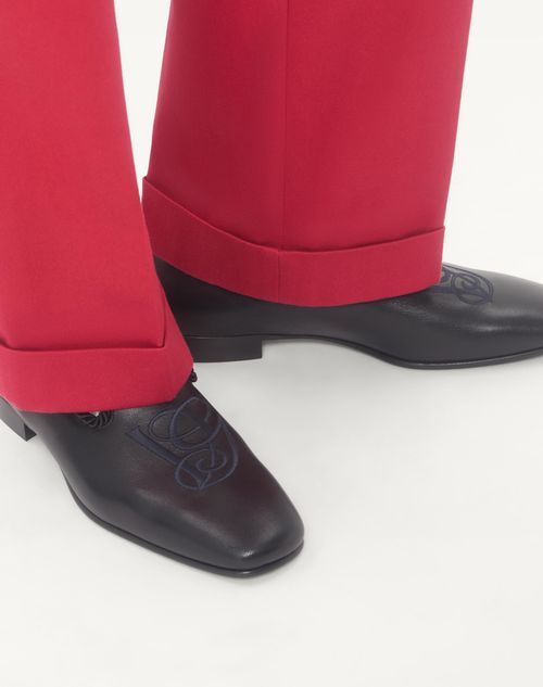 Valentino Garavani - Les Alcôvettes Moccasin In Kidskin - Black - Man - Loafers And Driver