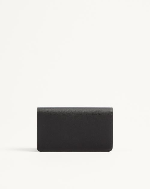 Valentino Garavani - Mini Sac Porté Épaule Vlogo Signature En Cuir De Veau Grainé - Noir - Femme - Pochettes