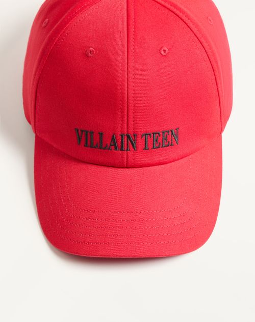 Valentino Garavani - Baseball Cap Valentino Myvilla In Cotone Con Ricamo - Rosso/nero - Uomo - Cappelli E Guanti