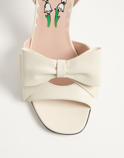 Valentino Garavani - Bowow Sandal In Kidskin 95mm - Ivory - Woman - Sandals