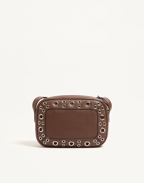 Valentino Garavani - Valentino Garavani Nellcôte Crossbody Bag In Grainy Calfskin - Brown - Woman - Shoulder Bags