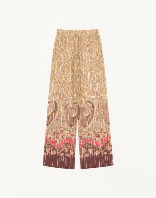 Valentino Pekin Trousers With Voyage Imaginaire Paisley Print Woman Multicolour 42