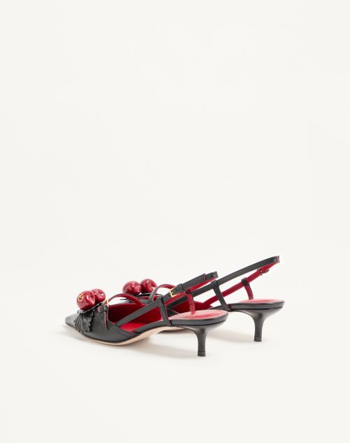 Valentino Garavani - Cherryfic Slingback Pumps In Kidskin 45mm - Black - Woman - Pumps And Slingbacks