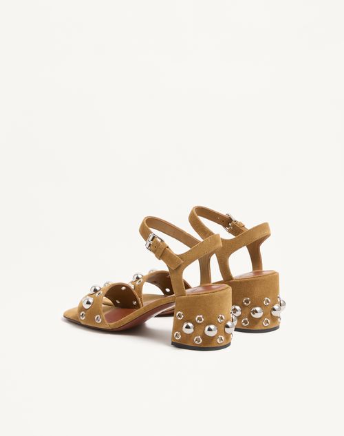 Valentino Garavani - Nellcôte Crust Leather Sandal 60mm - Havana Beige - Woman - Sandals