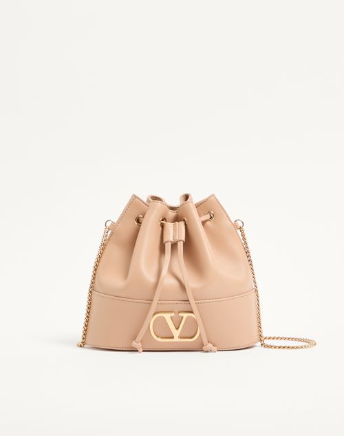 Valentino Garavani - Mini Vlogo Signature Bucket Bag In Nappa Leather - Pink - Woman - Shoulder Bags