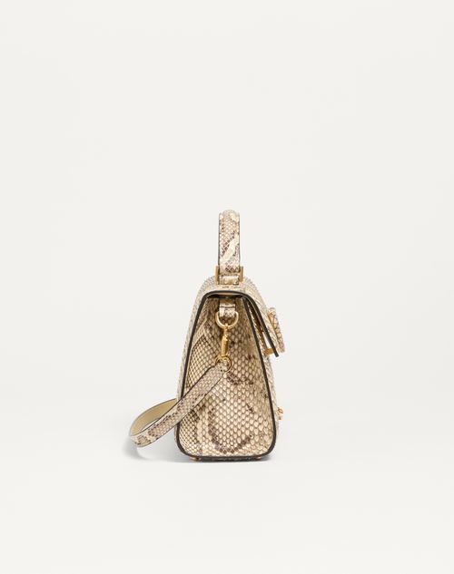 Valentino Garavani - Valentino Garavani Vsling Small Python Handbag - Cream/white - Woman - Top Handle Bags