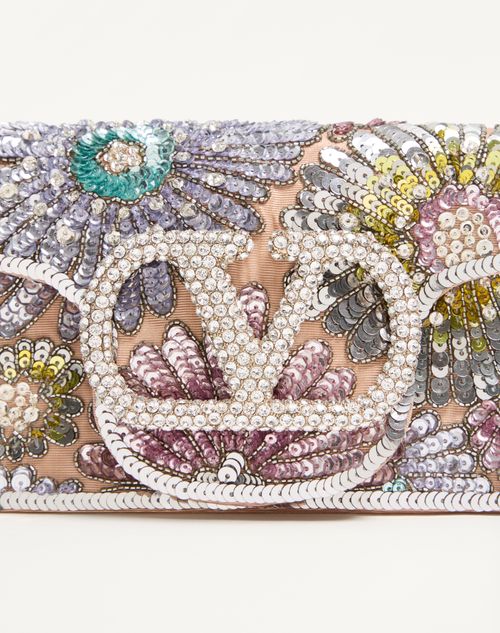 Valentino Garavani - Valentino Garavani Locò Small Embroidered Shoulder Bag With Jewel Logo - Multicolor - Woman - Shoulder Bags