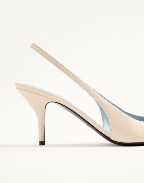 Valentino Garavani - Coeur Royal Slingback Pumps In Kidskin 75mm - Butter - Woman - Pumps And Slingbacks