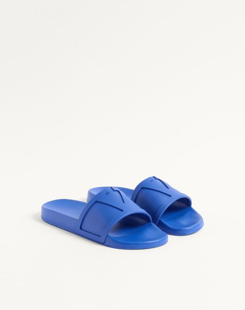 Valentino Garavani - Coolside Rubber Slide Sandal - Acid Bluette - Man - Sandals