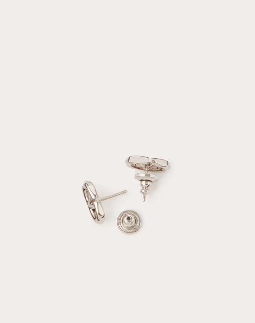 Valentino Garavani - Vロゴ ボルディーズ メタル ピアス - パラジウム - メンズ - ジュエリー