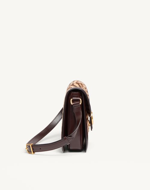 Valentino Garavani - Valentino Garavani 9to5 Shoulder Bag In Animalier Pony Effect Calfskin - Beige/testa Di Moro - Woman - Shoulder Bags