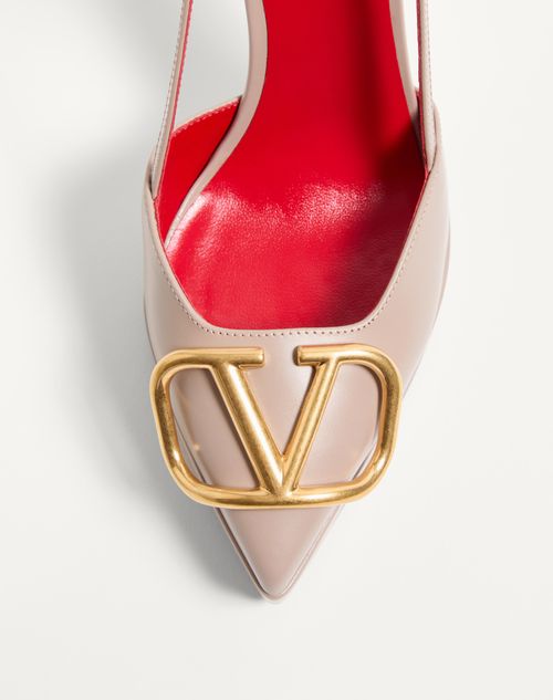 Valentino Garavani - Vlogo Signature Calfskin Slingback Platform Pump 120mm - Poudre - Woman - Pumps