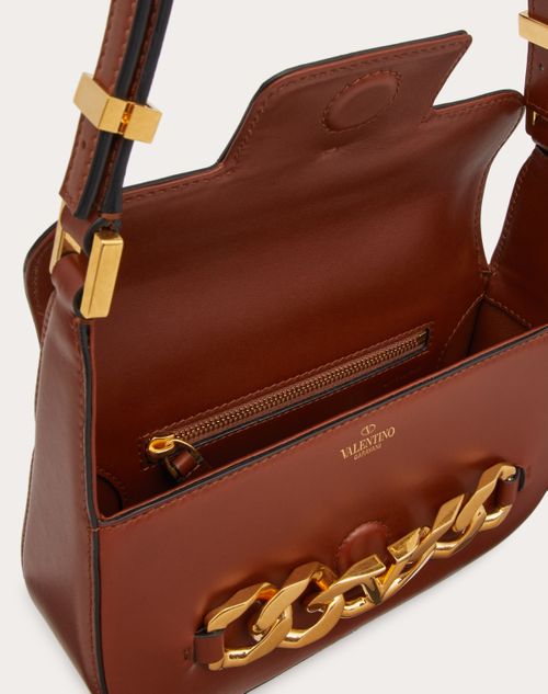 Valentino Garavani - Vlogo Chain Small Calfskin Shoulder Bag - Bronze - Woman - Shoulder Bags