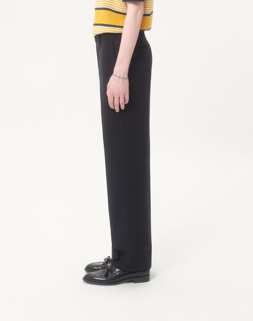Valentino - Wool Gabardine Pants - Navy - Man - Pants And Shorts