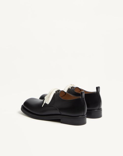Valentino Garavani - Zapato Derby Punx De Cuero De Becerro - Negro - Hombre - Zapatos De Cordones