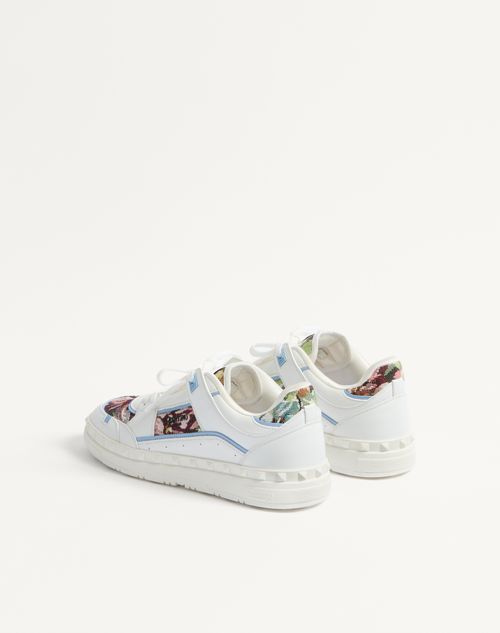 Valentino Garavani - Low Top Freedots Trainer In Calfskin And Fabric - White/multicolour - Man - Trainers