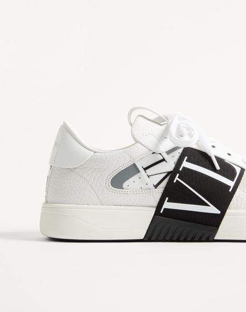 Valentino Garavani - Low-top Calfskin Vl7n Sneaker With Bands - White/ Black - Man - Sneakers