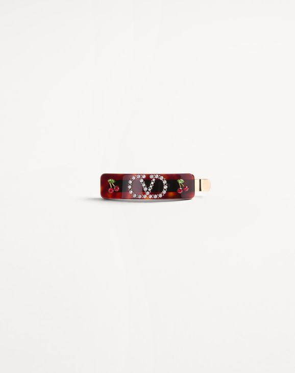 Vロゴ シグネチャー レジン X メタル X スワロフスキークリスタル ヘア