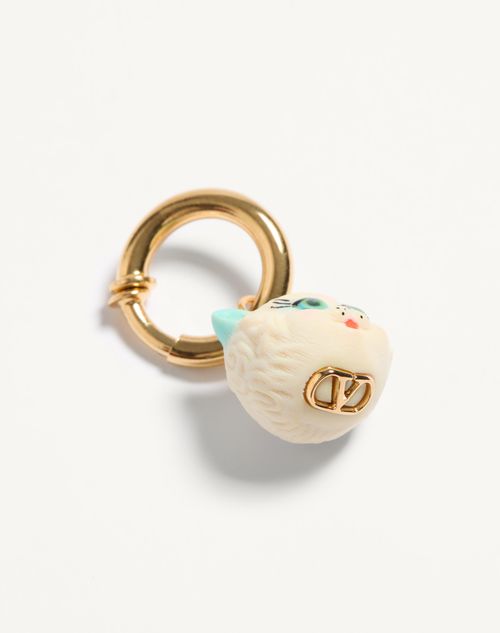 Valentino Garavani - Valentino Garavani Le Chat De La Maison Nylon And Metal Mono Earring - Gold/multicolor - Man - Jewelry