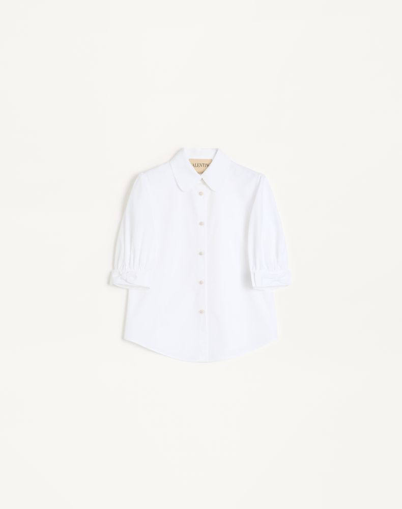 Valentino Women's White Cotton Popeline Shirt Woman 50