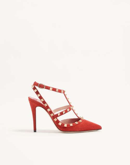 Valentino Garavani Rockstud Suede Pumps 100mm Woman Red 39