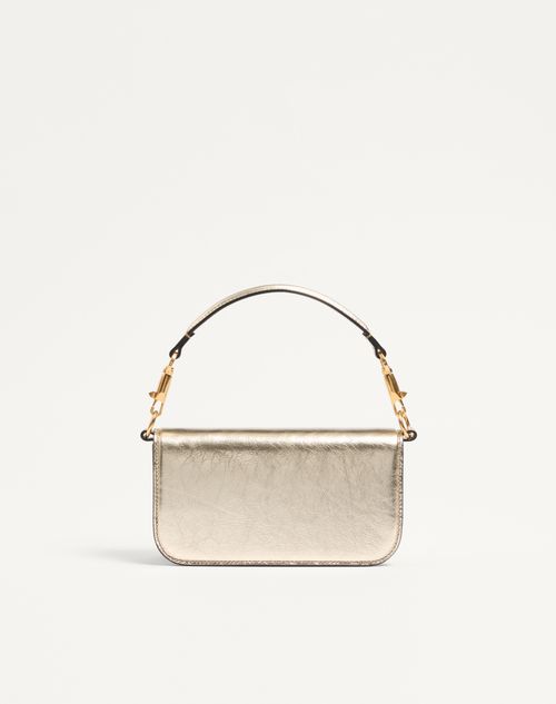 Valentino Garavani - Kleine Valentino Garavani Locò Schultertasche Aus Metallic-kalbsleder
 - Platin - Frau - Schultertaschen