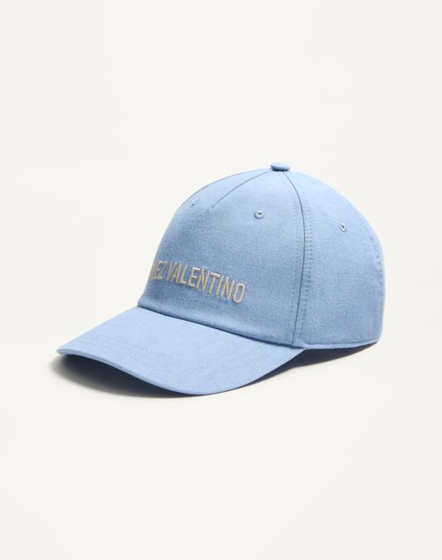 Valentino Garavani - Chez Valentino Denim Baseball Cap With Embroidery - Azure - Man - Hats And Gloves