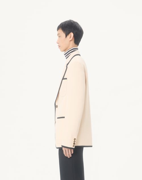 Valentino - Valentino Single-breasted Wool Gabardine Jacket - Cream - Man - Coats And Blazers