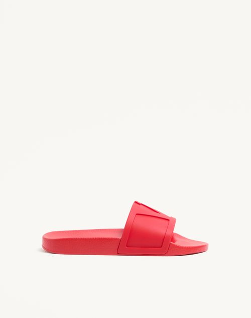 Valentino Garavani - Coolside Rubber Slide Sandal - Coral - Man - Sandals