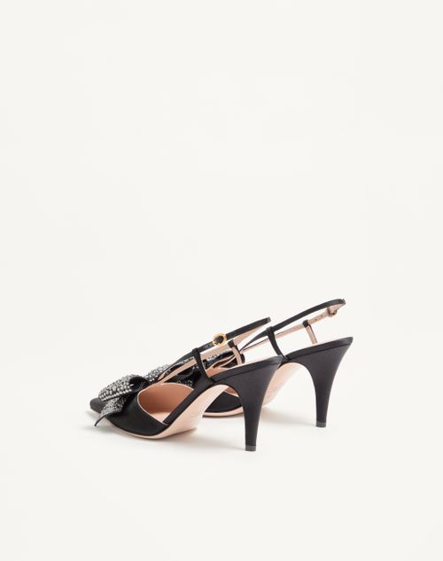 Valentino Garavani - Bowow Slingback Pumps In Satin 85mm - Black - Woman - Pumps And Slingbacks