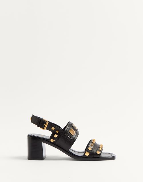 Shop Valentino Garavani Plaster Caster Buffalo Sandal 60mm Woman Black 37.5