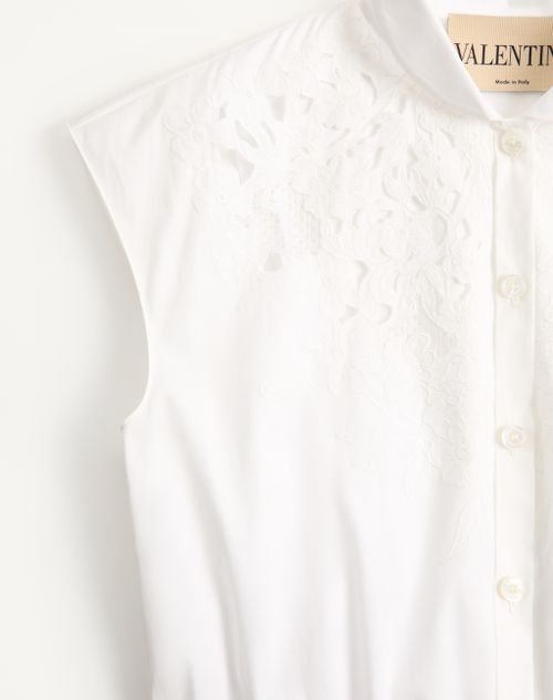 Valentino - Embroidered Poplin Midi Dress - White - Woman - Dresses