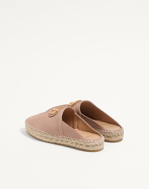 Valentino Garavani - Vlogo Signature Mule In Grainy Calfskin 25mm - Rose Cannelle - Woman - Espadrilles And Wedges