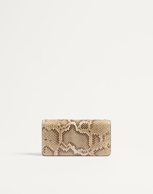 Valentino Garavani - Vlogo Signature Python Chain Wallet - Cream - Woman - Wallets And Small Leather Goods