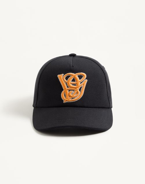 Valentino Garavani - Valentino Garavani Cotton Baseball Cap With Embroidery - Black - Man - Hats And Gloves