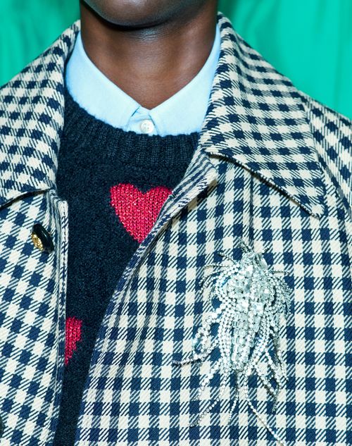 Valentino Garavani - Valentino Garavani Les Glaces Brooch In Metal, Fabric And Crystals - Crystal - Man - Jewellery