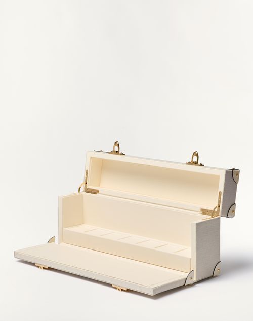 Valentino Garavani - Valentino Garavani Perfume Case For 7 X 100 Ml In Canvas And Calfskin With Metal Studs - Natural/ivory - Woman - Anatomy Of Dreams