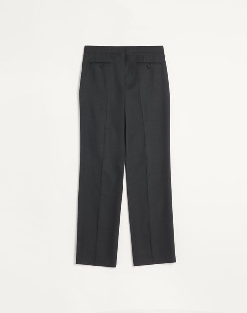 Valentino - Wool Gabardine Trousers - Anthracite - Man - Trousers And Shorts