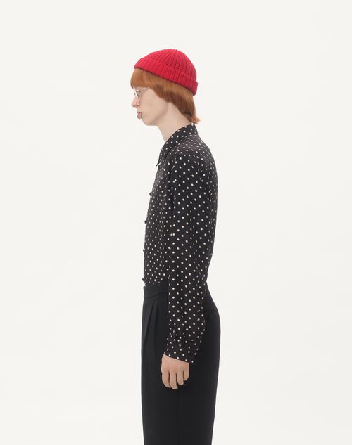 Valentino - Silk Twill Shirt With Plusdepois Print - Black/butter - Man - Shirts