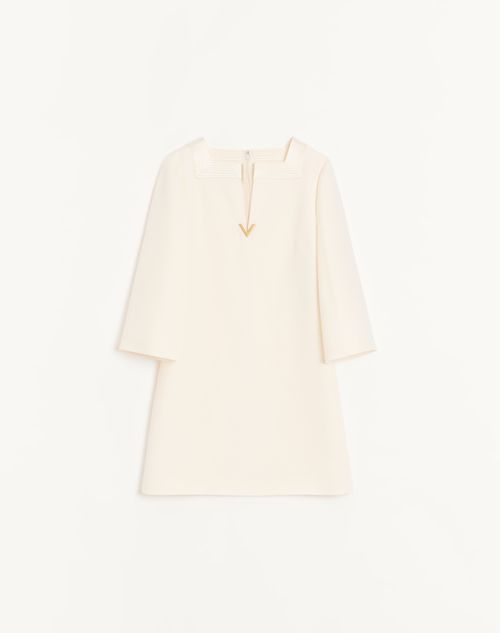 Valentino Crepe Couture Short Dress Woman Ivory 46