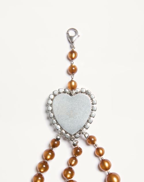 Valentino Garavani - Coeur Hyperbole Necklace In Metal, Resin And Crystals - Brown - Woman - Fashion Jewelry