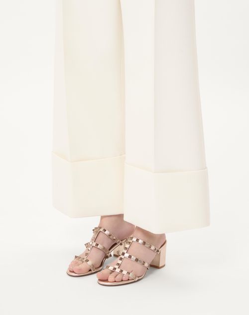 Valentino Garavani - Rockstud Metallic Calfskin Leather Slide Sandal 60 Mm - Skin - Woman - Shoes