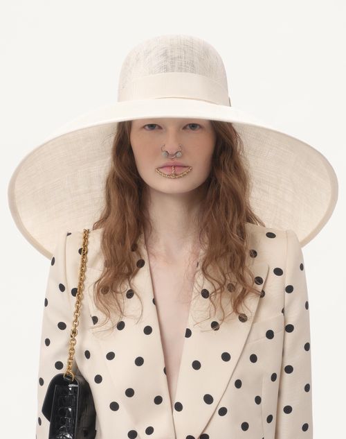 Valentino - Shantung Jacket With Plusdepois Print - Birch/black - Woman - Jackets And Blazers