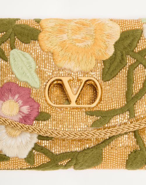 Valentino Garavani - Valentino Garavani Devain Small Embroidered Shoulder Bag - Gold/multicolor - Woman - Shoulder Bags