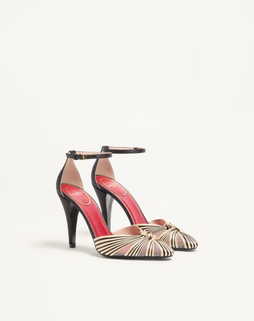 Valentino Garavani - Annine Satin Pumps 100mm - Black/nude - Woman - Pumps