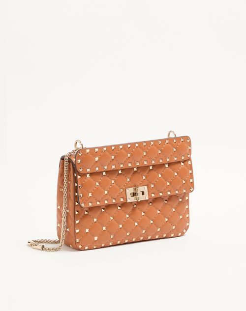 Valentino Garavani - Medium Nappa Rockstud Spike Bag - Almond - Woman - Shoulder Bags
