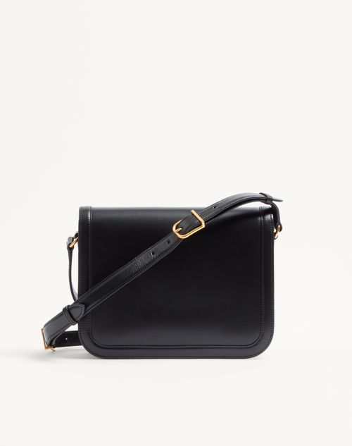 Valentino Garavani - Valentino Garavani 9to5 Smooth Calfskin Shoulder Bag - Black - Man - Shoulder Bags