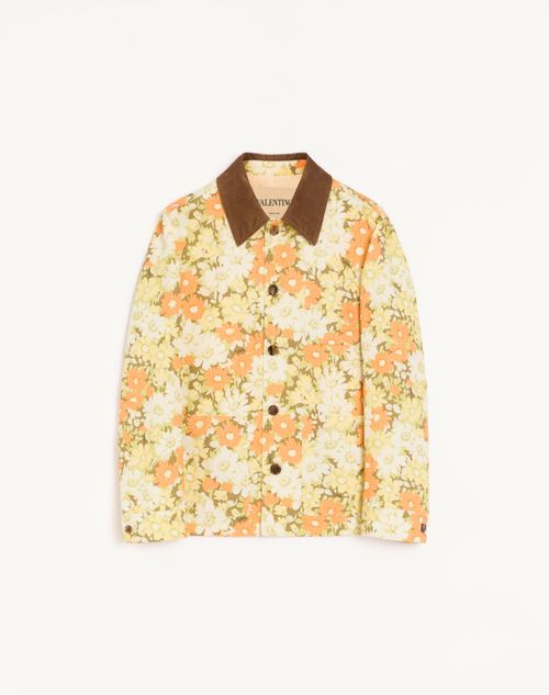 Valentino - Valentino Hemdjacke Aus Baumwolltwill Mit Papier Floral Print - Multicolor - Mann - Jacken Und Winterjacken